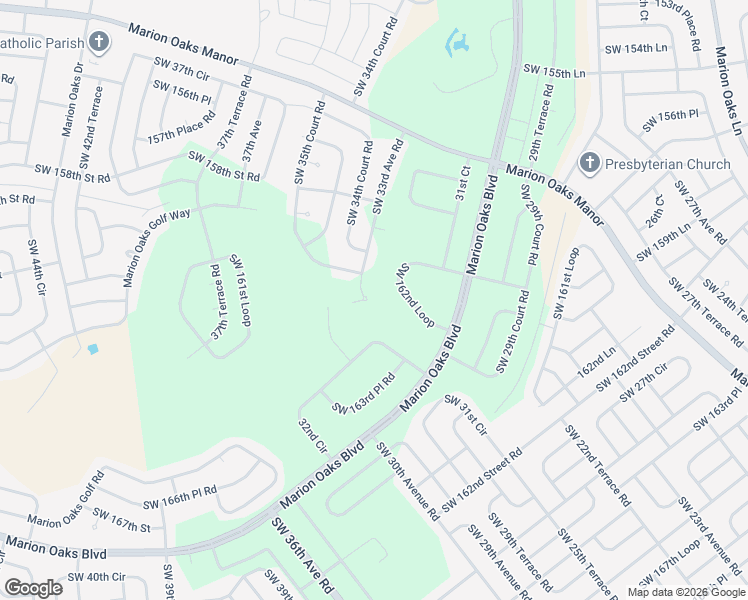 map of restaurants, bars, coffee shops, grocery stores, and more near Southwest 33rd Avenue Road in Marion Oaks