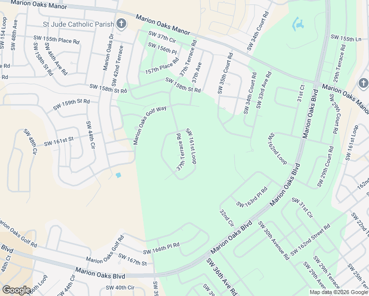 map of restaurants, bars, coffee shops, grocery stores, and more near 16141 37th Terrace Road in Ocala