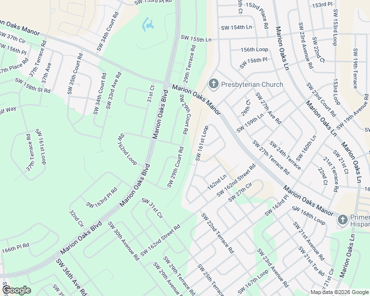 map of restaurants, bars, coffee shops, grocery stores, and more near 16189 Southwest 29th Court Road in Ocala