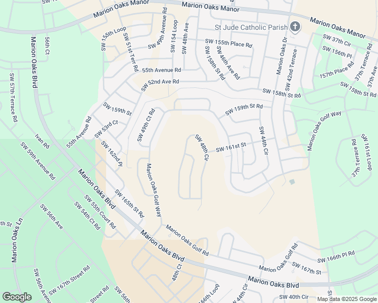 map of restaurants, bars, coffee shops, grocery stores, and more near 16158 Southwest 48th Circle in Ocala
