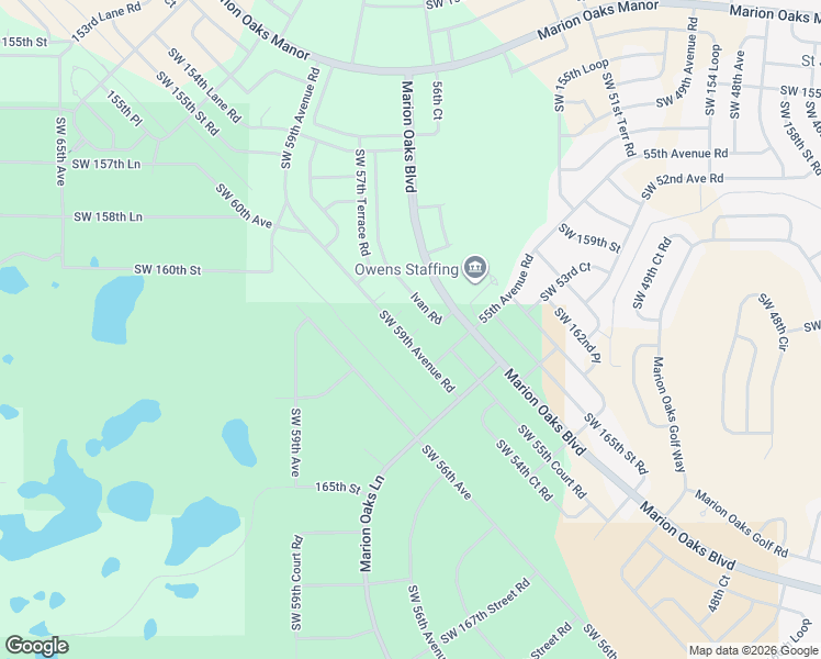 map of restaurants, bars, coffee shops, grocery stores, and more near 16180 Southwest 59th Avenue Road in Ocala