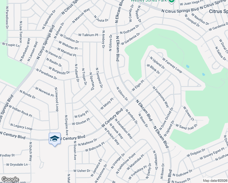 map of restaurants, bars, coffee shops, grocery stores, and more near 3118 West Barberton Place in Citrus Springs