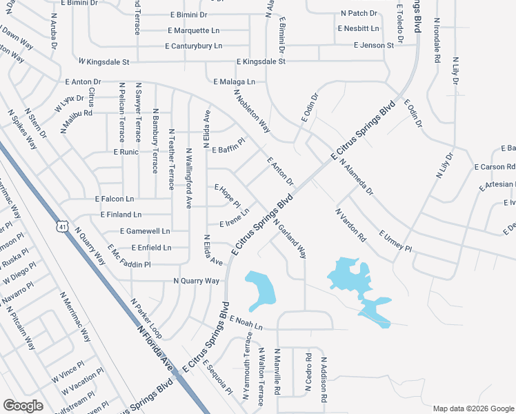map of restaurants, bars, coffee shops, grocery stores, and more near 702 East Irene Lane in Citrus Springs