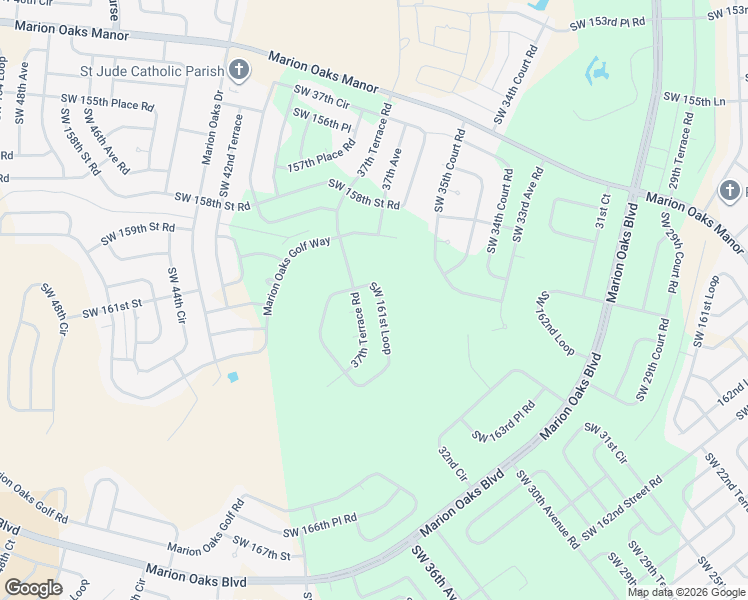 map of restaurants, bars, coffee shops, grocery stores, and more near 16141 37th Terrace Road in Ocala