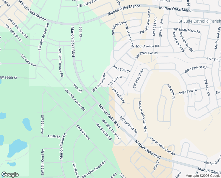 map of restaurants, bars, coffee shops, grocery stores, and more near 5340 Southwest 164th Street Road in Ocala