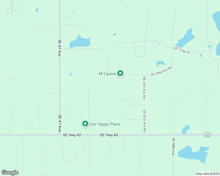 map of restaurants, bars, coffee shops, grocery stores, and more near 4995 Southeast Highway 42 in Summerfield