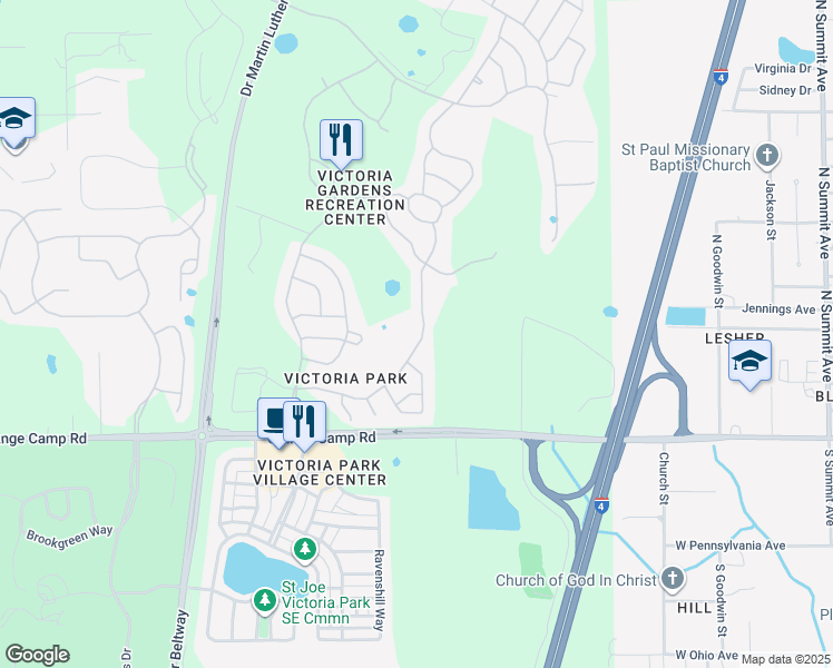 map of restaurants, bars, coffee shops, grocery stores, and more near 513 Heron Point Way in DeLand