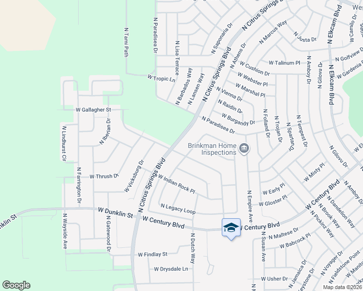 map of restaurants, bars, coffee shops, grocery stores, and more near 8541 North Ronda Drive in Citrus Springs