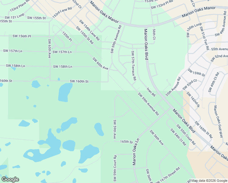 map of restaurants, bars, coffee shops, grocery stores, and more near 16207 Southwest 56th Avenue in Ocala