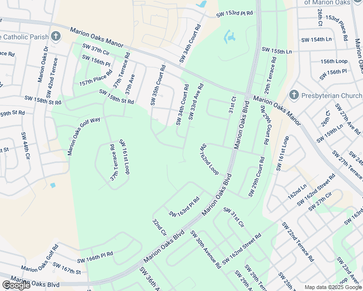 map of restaurants, bars, coffee shops, grocery stores, and more near 16045 Southwest 34th Court Road in Ocala