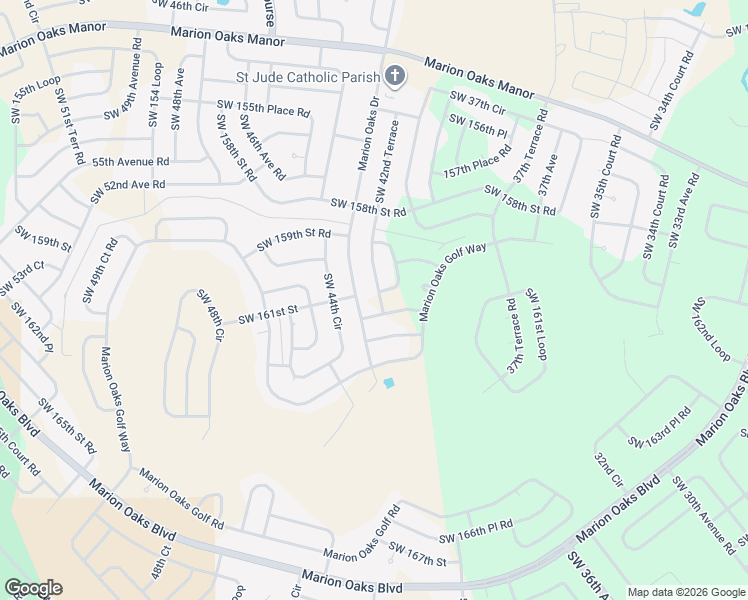 map of restaurants, bars, coffee shops, grocery stores, and more near 16085 Southwest 42nd Terrace in Ocala