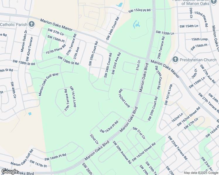 map of restaurants, bars, coffee shops, grocery stores, and more near 16045 Southwest 34th Court Road in Ocala