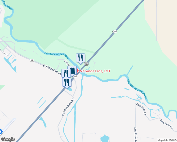 map of restaurants, bars, coffee shops, grocery stores, and more near 16080 Southwest 137th Court in Dunnellon