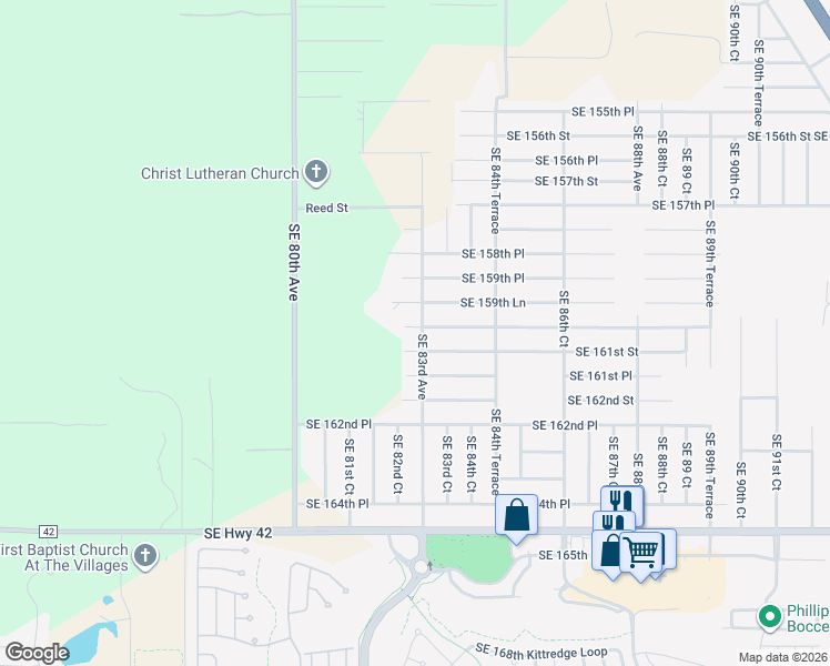 map of restaurants, bars, coffee shops, grocery stores, and more near 8316 Southeast 160th Place in Summerfield