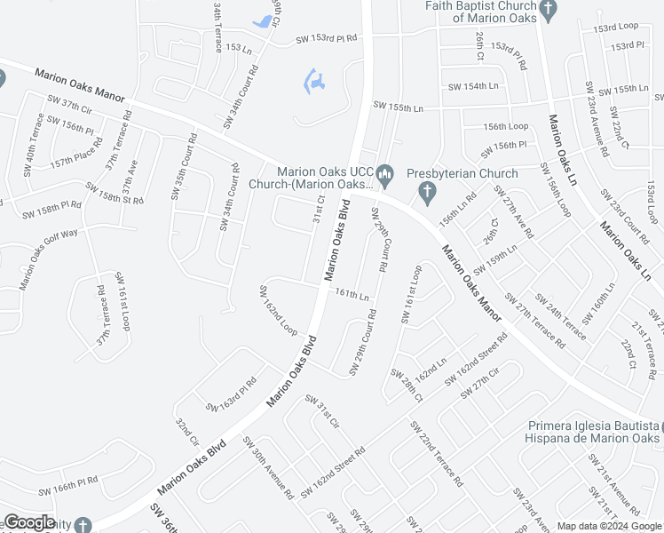 map of restaurants, bars, coffee shops, grocery stores, and more near 329 Marion Oaks Boulevard in Ocala