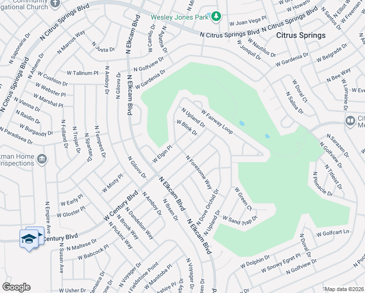 map of restaurants, bars, coffee shops, grocery stores, and more near 2751 West Century Boulevard in Citrus Springs