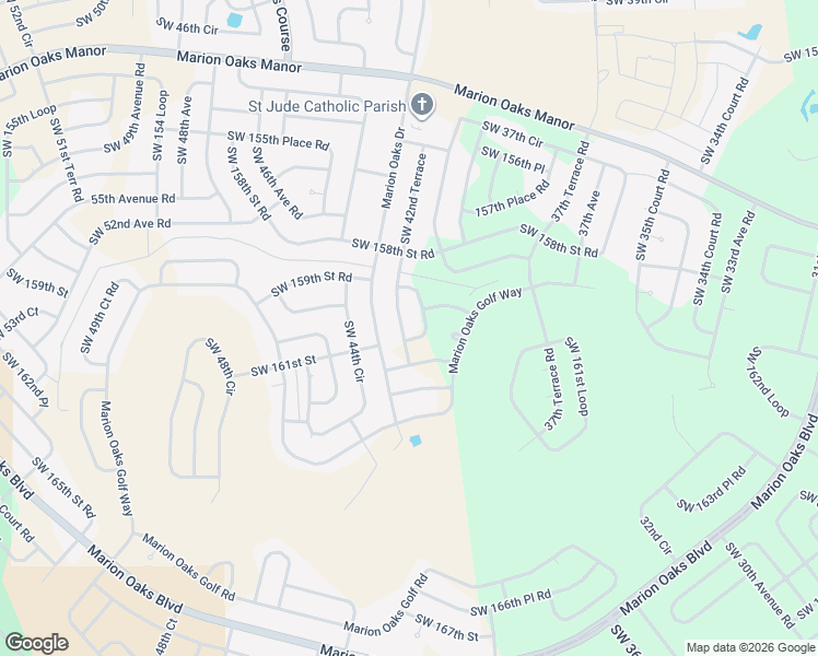map of restaurants, bars, coffee shops, grocery stores, and more near 16085 Southwest 42nd Terrace in Ocala