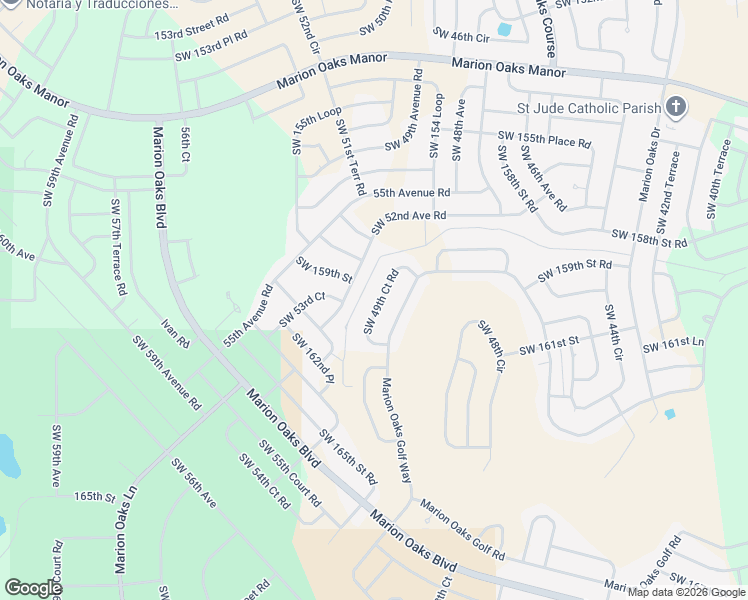 map of restaurants, bars, coffee shops, grocery stores, and more near 16001 Southwest 49th Court Road in Ocala