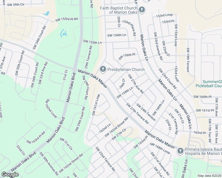 map of restaurants, bars, coffee shops, grocery stores, and more near 256 Marion Oaks Manor in Ocala