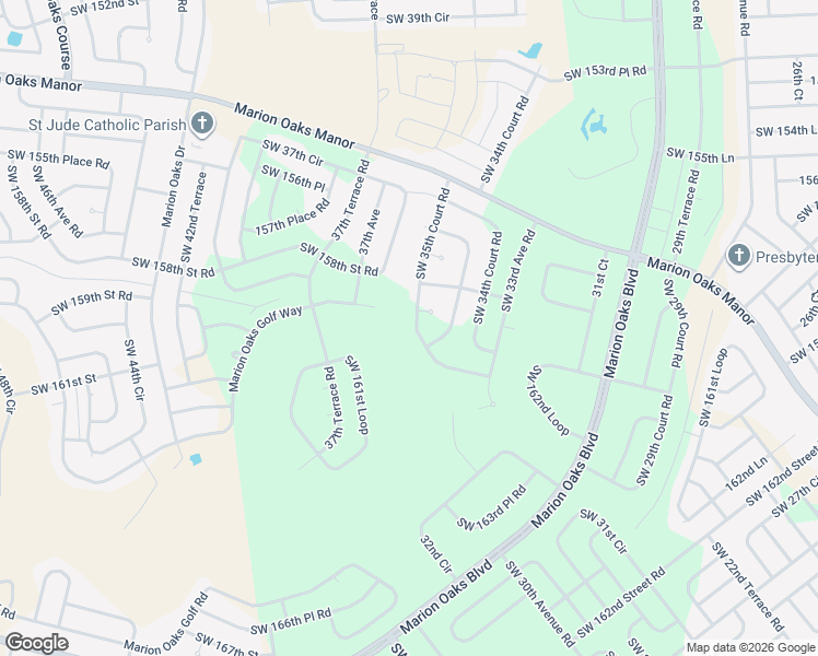 map of restaurants, bars, coffee shops, grocery stores, and more near 16064 Southwest 35th Court Road in Ocala