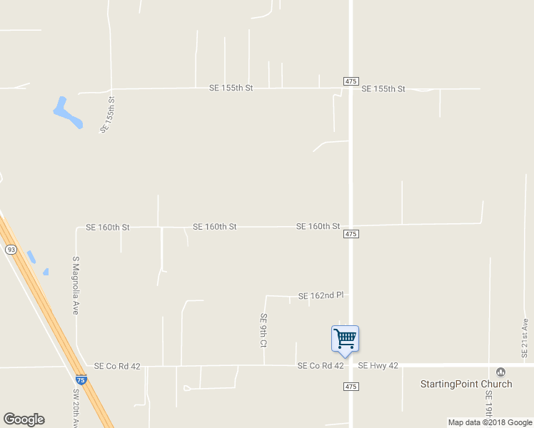 map of restaurants, bars, coffee shops, grocery stores, and more near 1055 Southeast 160th Street in Summerfield