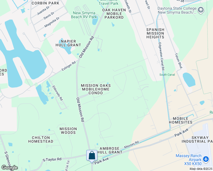 map of restaurants, bars, coffee shops, grocery stores, and more near 1891 Madre Street in New Smyrna Beach