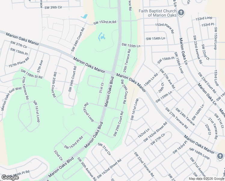 map of restaurants, bars, coffee shops, grocery stores, and more near 15940 Southwest 29th Court Road in Ocala