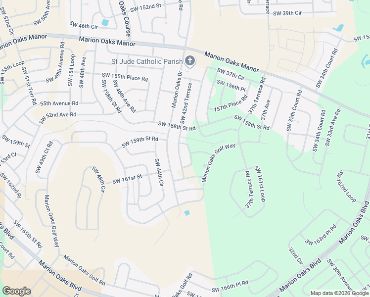 map of restaurants, bars, coffee shops, grocery stores, and more near Southwest 42nd Court in Ocala