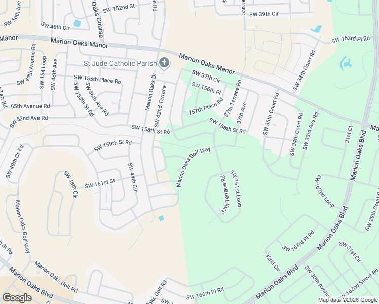 map of restaurants, bars, coffee shops, grocery stores, and more near 15809 Southwest 37th Circle in Ocala
