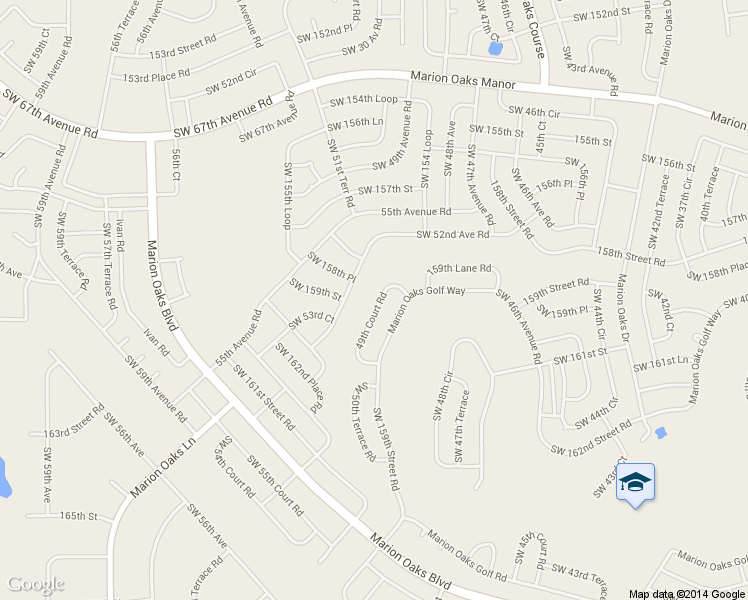 map of restaurants, bars, coffee shops, grocery stores, and more near 15954 Southwest 49th Court Road in Ocala