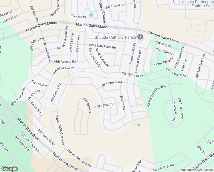map of restaurants, bars, coffee shops, grocery stores, and more near 4510 Southwest 159th Street Road in Ocala
