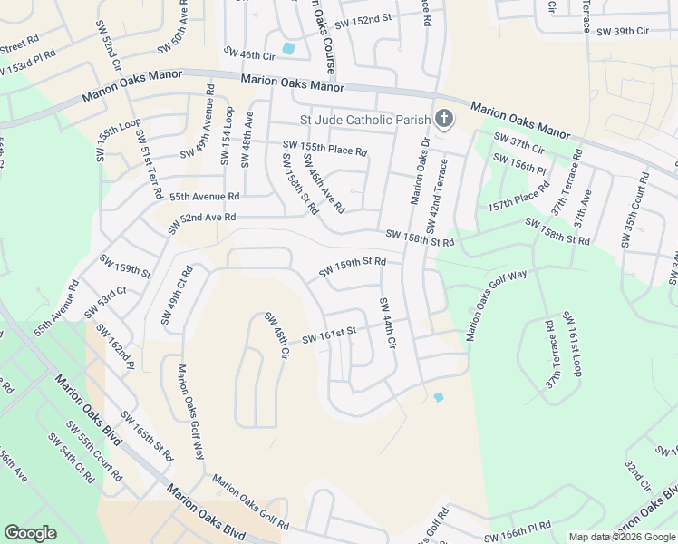 map of restaurants, bars, coffee shops, grocery stores, and more near 4510 Southwest 159th Street Road in Ocala