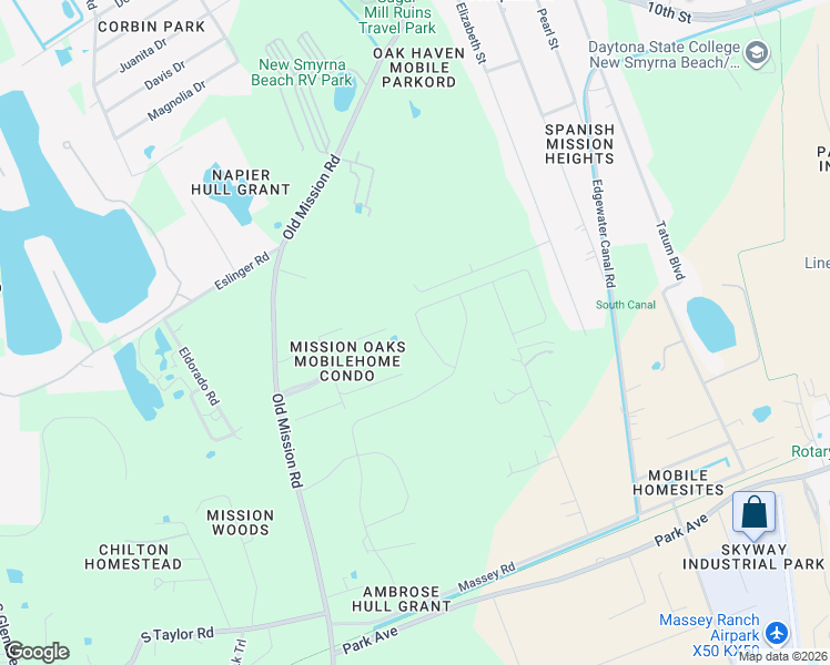 map of restaurants, bars, coffee shops, grocery stores, and more near 1891 Madre Street in New Smyrna Beach