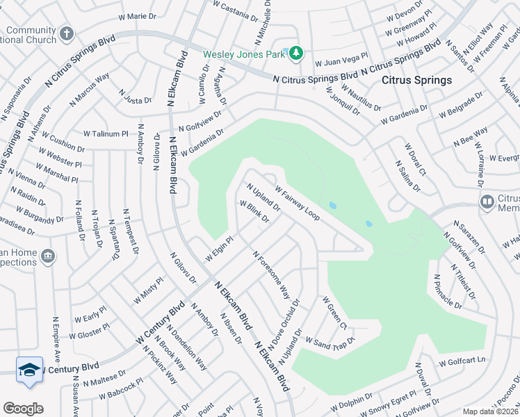 map of restaurants, bars, coffee shops, grocery stores, and more near 2737 West Blink Drive in Citrus Springs