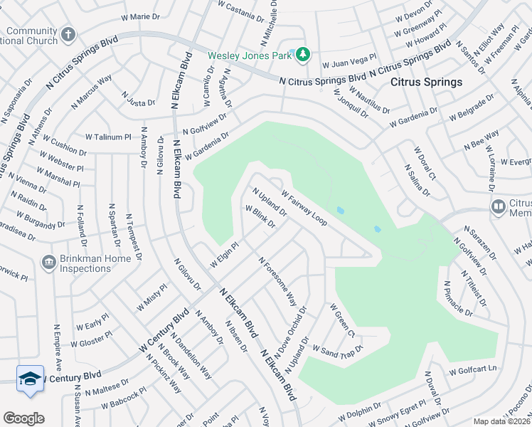 map of restaurants, bars, coffee shops, grocery stores, and more near 2737 West Blink Drive in Citrus Springs