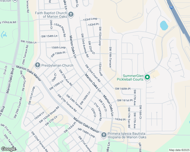 map of restaurants, bars, coffee shops, grocery stores, and more near 15797 Southwest 23rd Court Road in Ocala