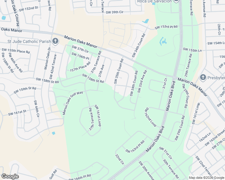 map of restaurants, bars, coffee shops, grocery stores, and more near 15933 Southwest 35th Court Road in Ocala
