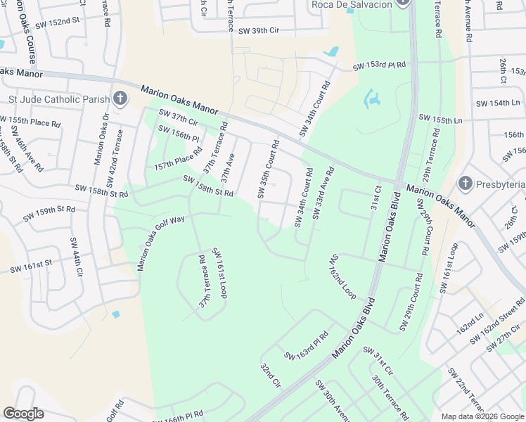 map of restaurants, bars, coffee shops, grocery stores, and more near 15933 Southwest 35th Court Road in Ocala