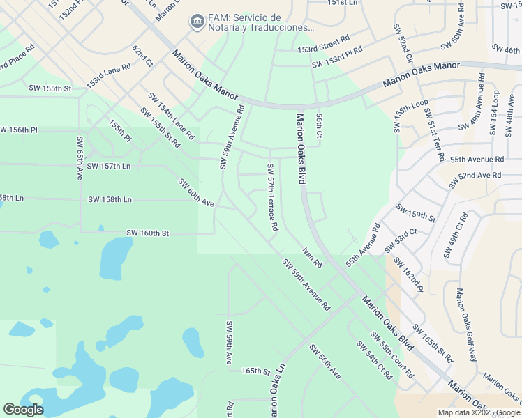 map of restaurants, bars, coffee shops, grocery stores, and more near 15907 Southwest 58th Terrace in Ocala