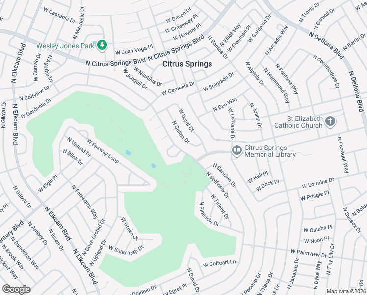 map of restaurants, bars, coffee shops, grocery stores, and more near 2247-2297 W Tee Cir in Citrus Springs