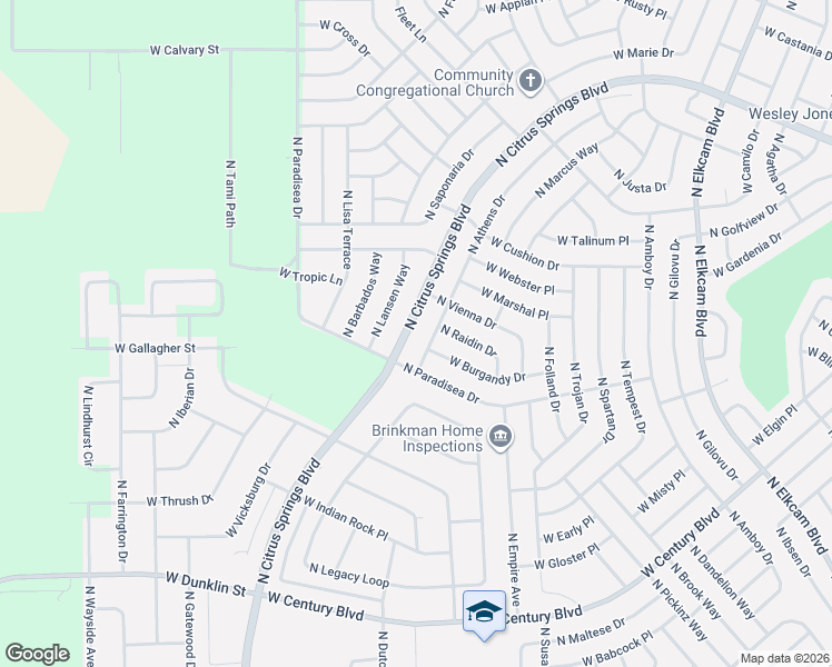 map of restaurants, bars, coffee shops, grocery stores, and more near 8870 North Citrus Springs Boulevard in Citrus Springs