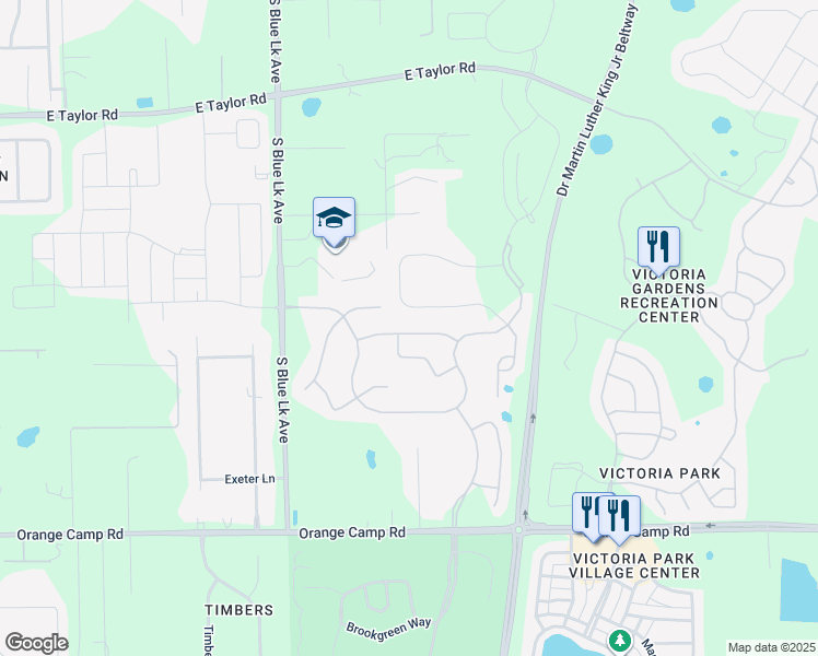 map of restaurants, bars, coffee shops, grocery stores, and more near 319 Orchard Hill Street in DeLand