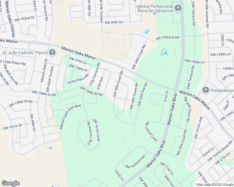 map of restaurants, bars, coffee shops, grocery stores, and more near 15872 Southwest 35th Court Road in Ocala