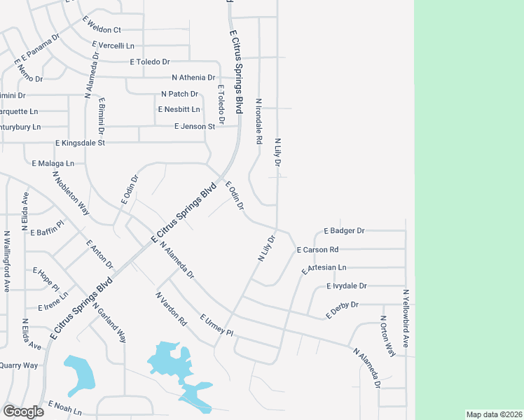 map of restaurants, bars, coffee shops, grocery stores, and more near 8814 North Irondale Road in Citrus Springs