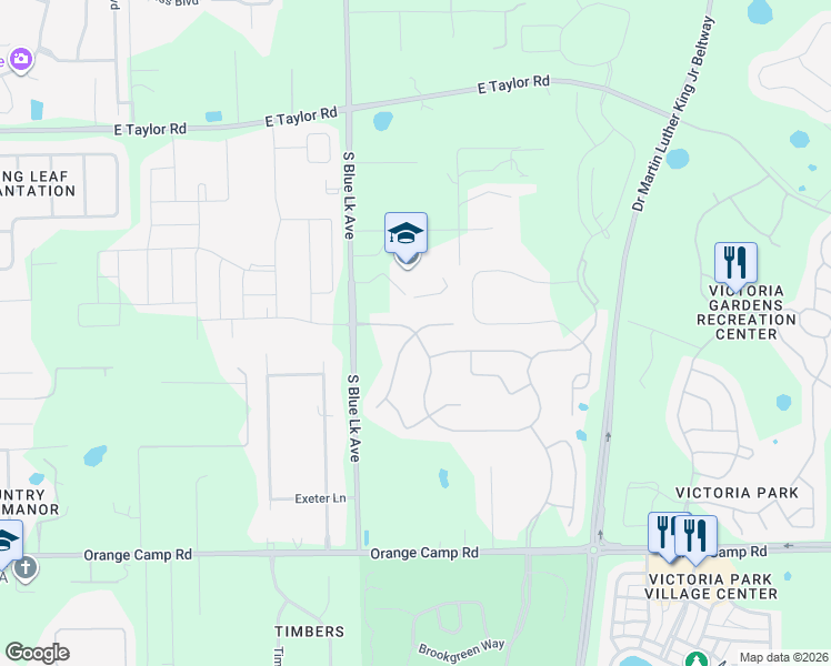 map of restaurants, bars, coffee shops, grocery stores, and more near 414 East Freesia Court in DeLand