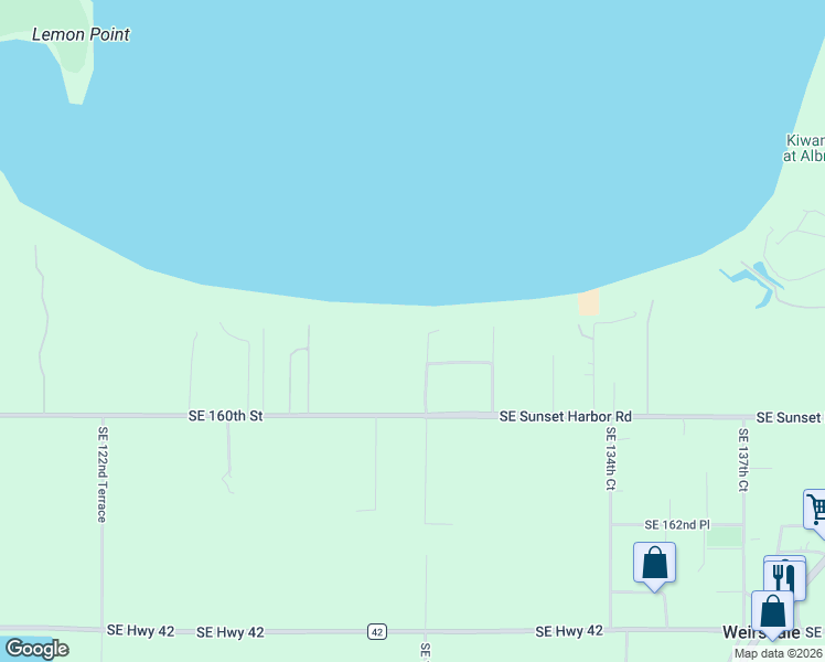 map of restaurants, bars, coffee shops, grocery stores, and more near 12943 Southeast Sunset Harbor Road in Weirsdale