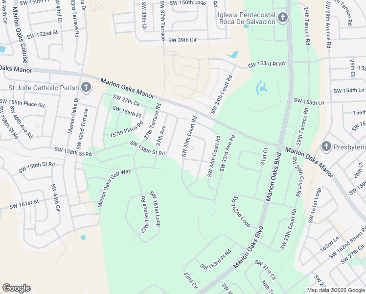 map of restaurants, bars, coffee shops, grocery stores, and more near 15872 Southwest 35th Court Road in Ocala