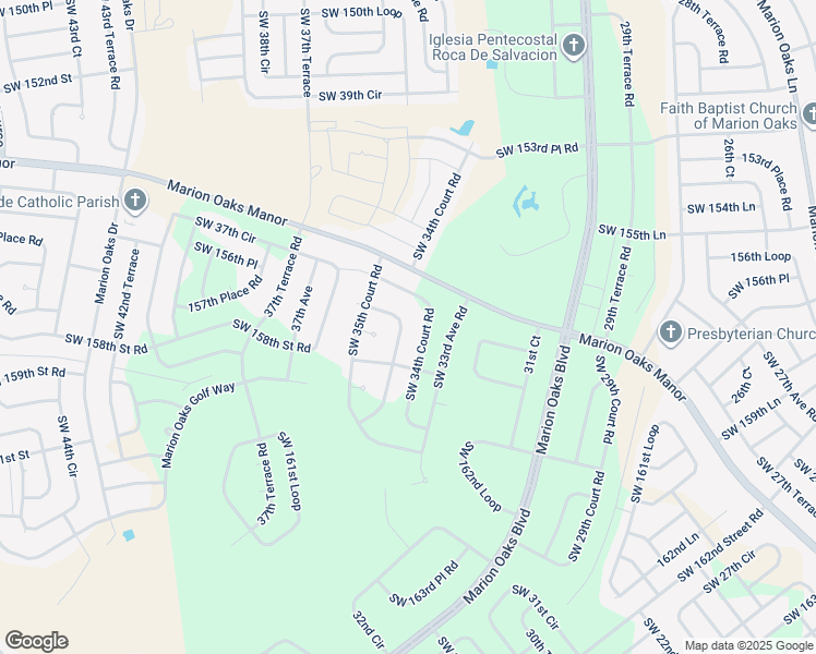 map of restaurants, bars, coffee shops, grocery stores, and more near 3525 Southwest 157th Loop in Ocala