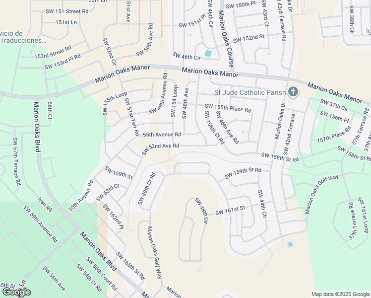 map of restaurants, bars, coffee shops, grocery stores, and more near 15747 Southwest 52nd Avenue Road in Ocala