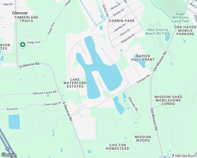 map of restaurants, bars, coffee shops, grocery stores, and more near 2001 Rossmore Court in New Smyrna Beach